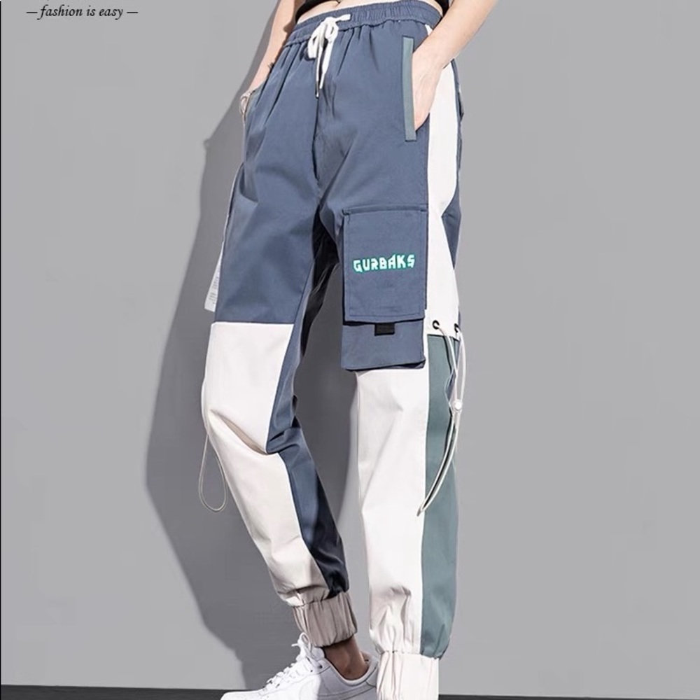 Light blue and white cargo pants